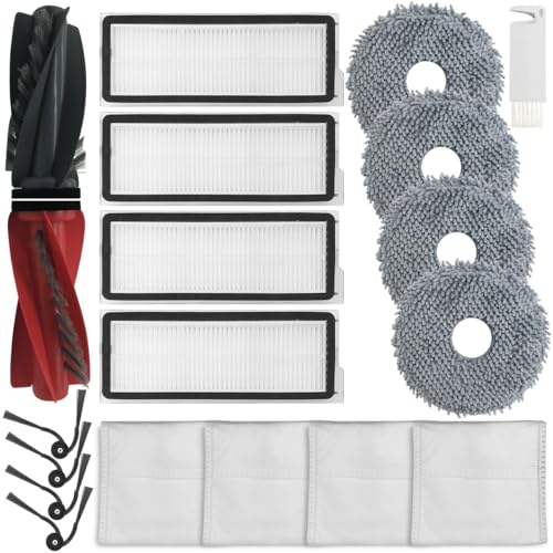 HomeTimes Ersatzteile für Roborock Qrevo Curv Saugroboter Zubehör mit 2 Gummibürsten 4 HEPA-Filter 4 Mop-Pads 4 Seitenbürsten 4 Staubbeutel 18tlg. HomeTimes Ersatzteile für Roborock Qrevo Curv Saugroboter Zubehör mit 2 Gummibürsten 4 HEPA-Filter 4 Mop-Pads 4 Seitenbürsten 4 Staubbeutel 18tlg. von Home Times