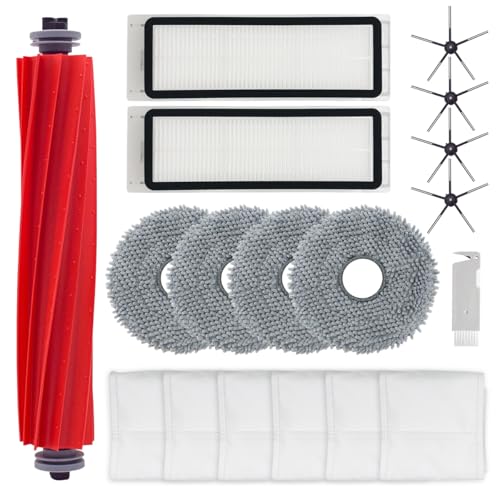 Staubsauger Zubehör Set Für roborock Q Revo Roboter Vakuum 4 Mop Pads+1 Hauptbürste+6 Staubbeutel+4 Seitenbürsten+2 Hepa Filter (18) von Home Times