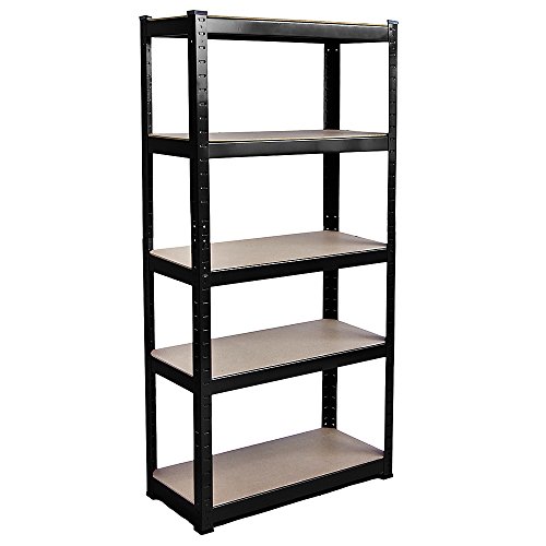 Home Discount 5 Etagen Schicht Regalen Rack Küche Garage Racking Regal, 875 KG Kapazität, schwarz von Home Vida