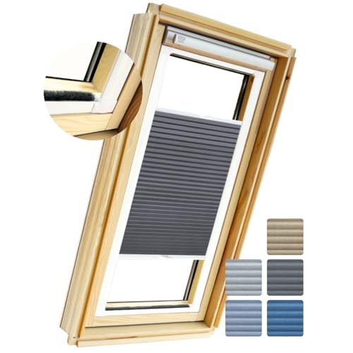 Home-Vision® Dachfenster Kassettenplissee ohne Bohren zum Kleben plissee mit schiene Melange Kollektion - 5 Farbe Dachfensterrollos Blickdicht Sonnenschutz Montage inkl von Home-Vision