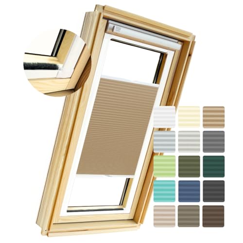Home-Vision® Dachfenster Kassettenplissee ohne Bohren zum Kleben plissee mit schiene Standard Kollektion - 16 Farbe Dachfensterrollos Blickdicht Sonnenschutz, Montage inkl von Home-Vision