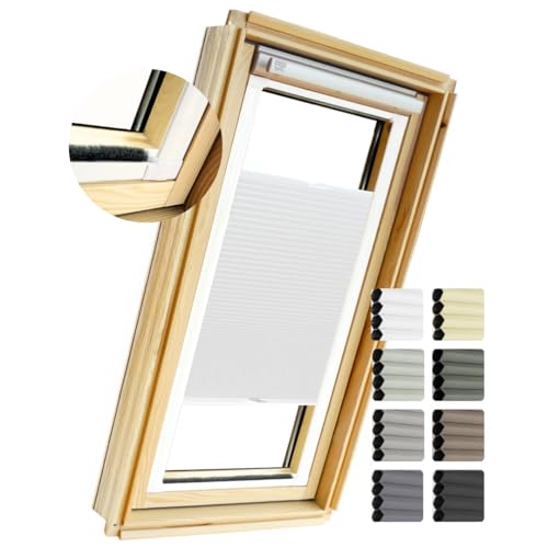 Home-Vision® Dachfenster Kassettenplissee ohne Bohren zum Kleben plissee mit schiene Waben Kollektion - 8 Farbe Dachfensterrollos Blickdicht Sonnenschutz, Montage inkl von Home-Vision