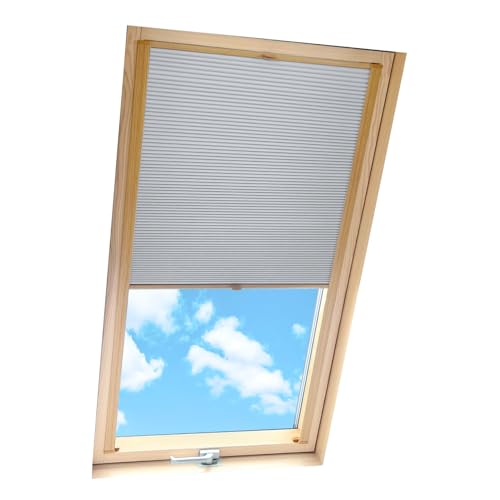 Home-Vision® Dachfenster Verdunkelung Premium Wabenplissee Doppelplissee mit Bohren Dachfensterkompatibel (Weiß-Schwarz für MK06 - Holzfarben) Zweifarbig Blickdicht Sonnenschutz, Montage inkl von Home-Vision