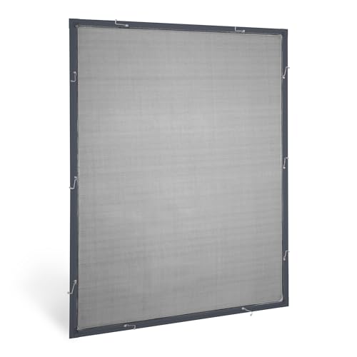 Home-Vision® Insektenschutz Fliegengitter Fenster Alu Rahmen Mückengitter Fliegenschutz in Weiß Braun oder Dunkelblau als Selbstbausatz (Dunkelblau, B60cm x H80cm) insektenschutz fenster mit rahmen von Home-Vision