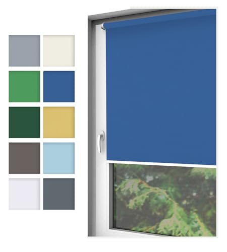 Home-Vision® Rollo Klemmfix, ohne Bohren, Fensterrollo mit Seitenzug, einfache Montage ohne Werkzeug, Moderne Fensterdeko(Nebbia Indigo, B65cm x H150cm) von Home-Vision