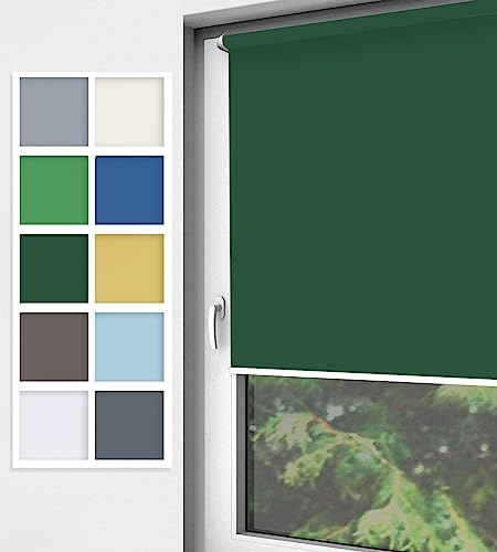 Home-Vision® Rollo Klemmfix, ohne Bohren mit Klämmträgern, Fensterrollo, Seitenzugrollo (Nebbia Dunkelgrün, B40cm x H150cm) von Home-Vision