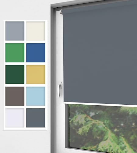 Home-Vision® Rollo Klemmfix, ohne Bohren mit Klämmträgern, Fensterrollo, Seitenzugrollo (Nebbia Graphit, B85cm x H150cm) von Home-Vision