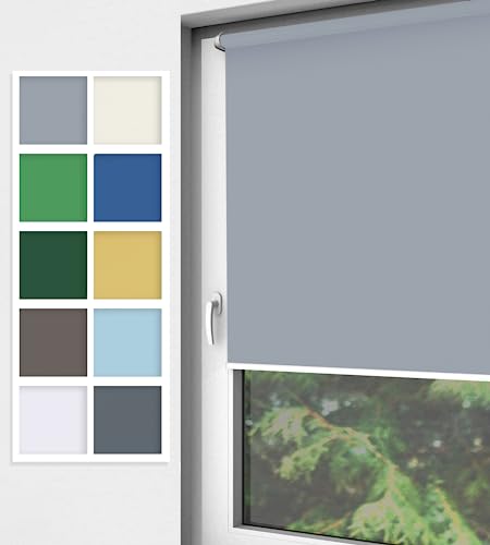 Home-Vision® Rollo Klemmfix, ohne Bohren mit Klämmträgern, Fensterrollo, Seitenzugrollo (Nebbia Grau, B75cm x H220cm) von Home-Vision