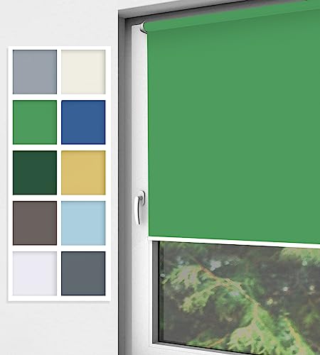 Home-Vision® Rollo Klemmfix, ohne Bohren mit Klämmträgern, Fensterrollo, Seitenzugrollo (Nebbia Grün, B100cm x H150cm) von Home-Vision