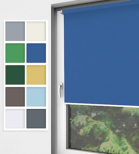 Home-Vision® Rollo Klemmfix, ohne Bohren mit Klämmträgern, Fensterrollo, Seitenzugrollo (Nebbia Indigo, B40cm x H150cm) von Home-Vision