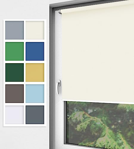 Home-Vision® Rollo Klemmfix, ohne Bohren mit Klämmträgern, Fensterrollo, Seitenzugrollo (Nebbia Sand, B115cm x H150cm) von Home-Vision