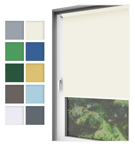 Home-Vision® Rollo Klemmfix, ohne Bohren mit Klämmträgern, Fensterrollo, Seitenzugrollo (Nebbia Sand, B80cm x H220cm) von Home-Vision