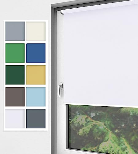 Home-Vision® Rollo Klemmfix, ohne Bohren mit Klämmträgern, Fensterrollo, Seitenzugrollo (Nebbia Weiß, B105cm x H150cm) von Home-Vision