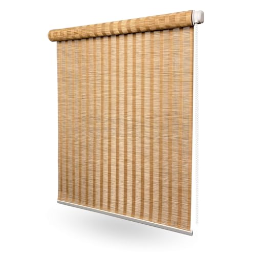 Home-Vision Bali Kollektion Klemmfix Rollo BohoRollo für Fenster & Türen (Aloha,B65 x H130 cm) Natur Bambus Optik – ohne Bohren von Home-Vision