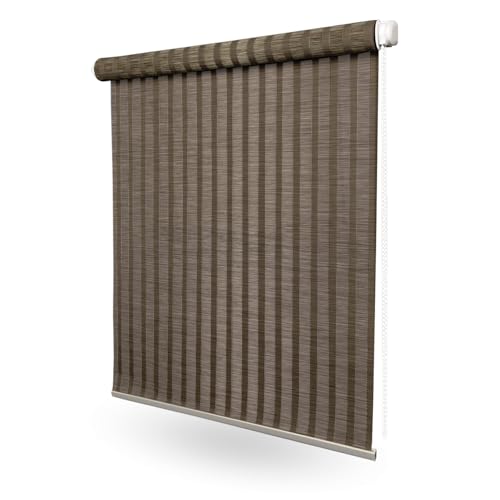 Home-Vision Bali Kollektion Klemmfix Rollo BohoRollo für Fenster & Türen (Mahalo,B50 x H130 cm) Natur Bambus Optik – ohne Bohren von Home-Vision