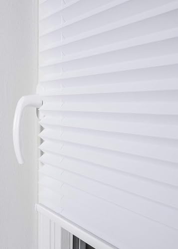 Home-Vision Premium Plissee nach Maß, zum Kleben Innenrahmen, Höhen Farbe des Textile und Profilfarben, Blickdicht Jalousie für Fenster & Tür Sonnenschutzrollo in verschiedenen Breiten von Home-Vision
