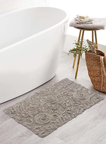 Home Weavers Bell Flower Collection Saugfähige Baumwolle, weicher Teppich, maschinenwaschbar, 53,3 x 86,4 cm, Leinen von Home Weavers