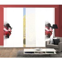 HOME WOHNIDEEN Schiebegardine "AKIDO 5er SET", (5 St.), Dekostoff-Seidenoptik, Digital bedruckt von Home Wohnideen