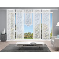 HOME WOHNIDEEN Schiebegardine "JENNA" Klettband 5 Stk. tlg. Schiebevorhang Jacquard Set, HxB: 245x57 von Home Wohnideen