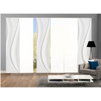 HOME WOHNIDEEN Schiebegardine "LAURINA 6er SET" Paneelwagen 6 Stk. tlg. Schiebevorhang Digidruck 6er Set LAURINA von Home Wohnideen