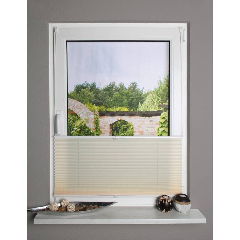 home24 Plissee Terrats 60 x 130cm Beige/Beige von home24