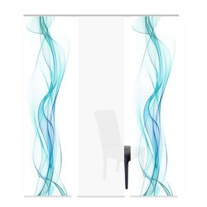 home24 Schiebevorhang Haze 60 x 245 x 1cm Blau/Petrol 3er Set von home24