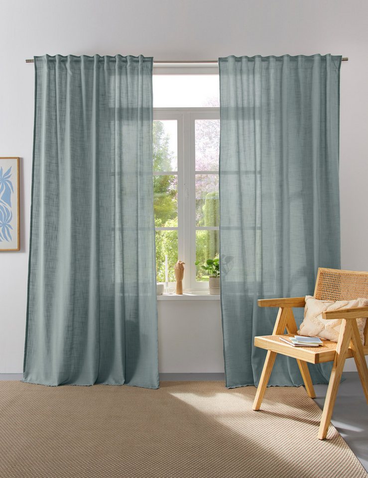 Home affaire Collection Vorhang Linsdorf (1 St), Multifunktionsband, halbtransparent, Leinenstruktur, halbtransparent von Home affaire Collection