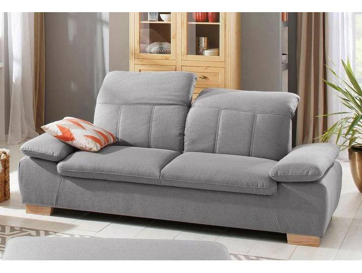 2,5-Sitzer HOME AFFAIRE Bergamo Multifunktions-Couch, elegant und komfortabel , grau (mittelgrau), B:215cm H:77cm T:90cm, Chenille 100% Polyester;Struktur fein ( 100% Polyester);Luxus-Kunstleder;Struktur weich (100% Polyester), Sofas, mit Armlehn-und Rückenfunktion, Federkern von Home-affaire