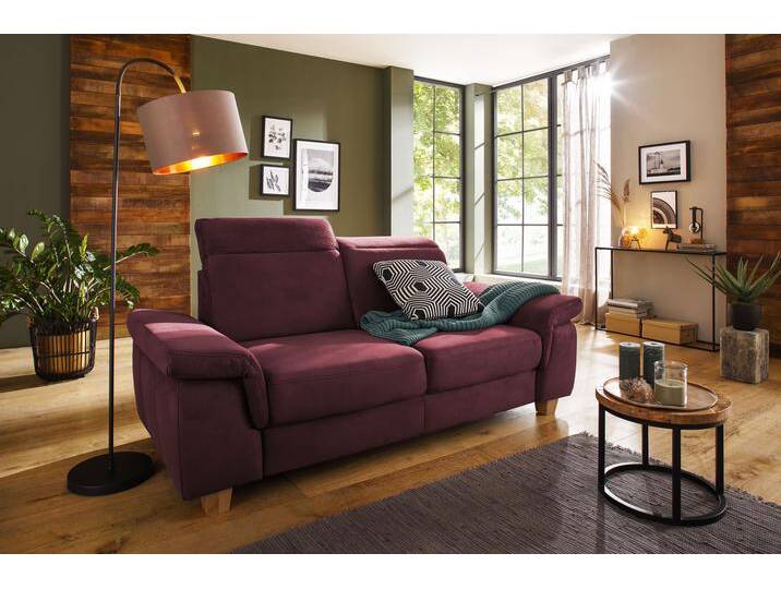 2,5-Sitzer HOME AFFAIRE Dalia , rot (bordeaux), B:193cm T:96cm, Luxus-Microfaser Florence (100% Polyester), Luxus-Microfaser weich (90% Polyester, 10% Polyamid), Webstoff (100% Polyester), Sofas, mit Federkernpolsterung, wahlweise auch mit Kopftteilverstellung von Home-affaire