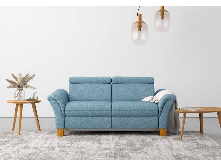 2,5-Sitzer HOME AFFAIRE Lindgren , blau (eisblau), B:185cm H:84cm T:93cm, 100% Polyester, Sofas, wahlweise mit TV-Funktion, links oder beidseitig, Kopfteilverstellung von Home-affaire