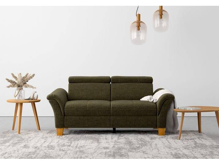 2,5-Sitzer HOME AFFAIRE Lindgren , grün (khaki), B:185cm H:84cm T:93cm, 100% Polyester, Sofas, wahlweise mit TV-Funktion, links oder beidseitig, Kopfteilverstellung von Home-affaire