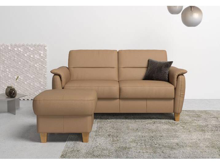 2,5-Sitzer HOME AFFAIRE Palmera, B: 179 cm , braun (cappuccino), B:179cm H:89cm T:89cm, Luxus-Microfaser (100% Polyester);Struktur (100% Polyester);Luxus-Microfaser in Lederoptik (100% Polyester), Sofas, mit Federkern von Home-affaire