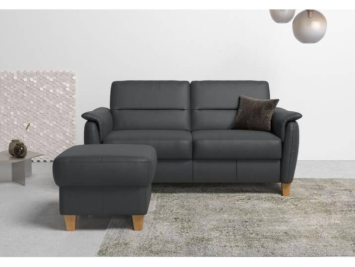2,5-Sitzer HOME AFFAIRE Palmera, B: 179 cm , schwarz, B:179cm H:89cm T:89cm, Luxus-Microfaser (100% Polyester);Struktur (100% Polyester);Luxus-Microfaser in Lederoptik (100% Polyester), Sofas, mit Federkern von Home-affaire