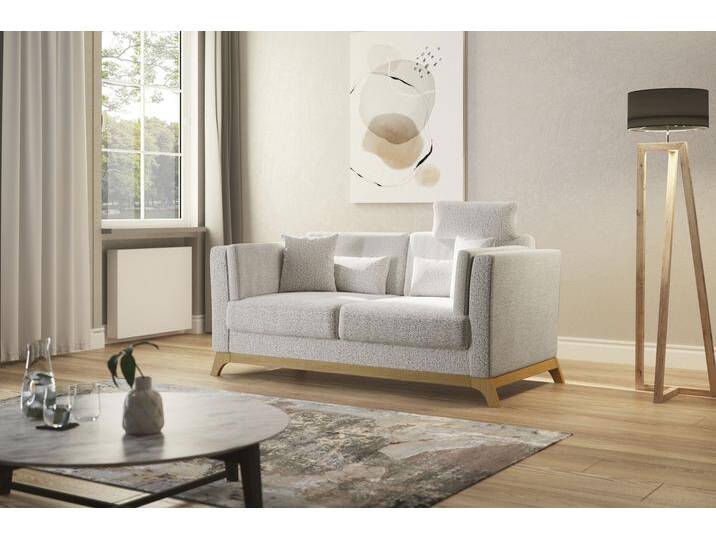 2,5-Sitzer HOME AFFAIRE Viva , beige (linen), B:183cm H:84cm T:93cm, 100% Polyester, Sofas, wahlweise mit Holzrahmen aus Eiche von Home-affaire