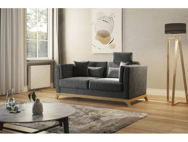 2,5-Sitzer HOME AFFAIRE Viva , braun (schlamm), B:183cm H:84cm T:93cm, 95% Polyester, 10% Polyamid, Sofas, wahlweise mit Holzrahmen aus Eiche von Home-affaire