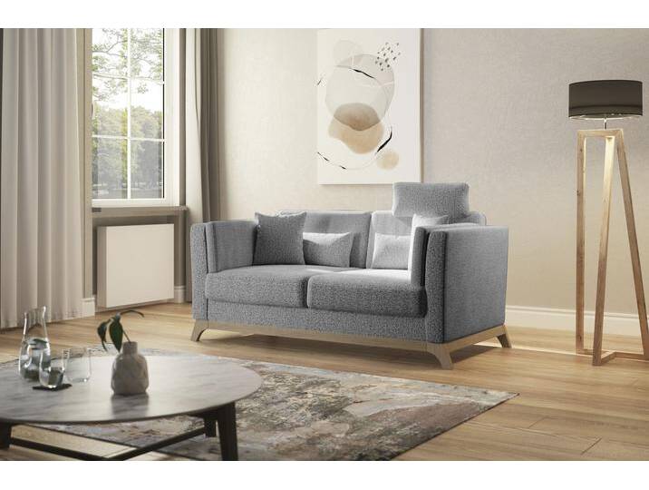 2,5-Sitzer HOME AFFAIRE Viva , grau, B:183cm H:84cm T:93cm, 100% Polyester, Sofas, wahlweise mit Holzrahmen aus Buche von Home-affaire