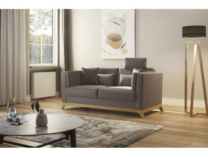 2,5-Sitzer HOME AFFAIRE Viva , grau (taupe), B:183cm H:84cm T:93cm, 100% Polyester, Sofas, wahlweise mit Holzrahmen aus Eiche von Home-affaire
