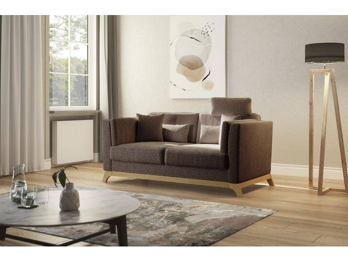 2,5-Sitzer HOME AFFAIRE Viva , rosa (kupfer), B:183cm H:84cm T:93cm, 100% Polyester, Sofas, wahlweise mit Holzrahmen aus Eiche von Home-affaire
