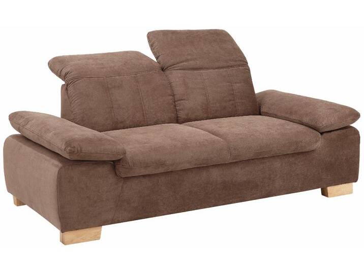 2-Sitzer HOME AFFAIRE Bergamo Multifunktions-Sofa, bequem und komfortabel , rot (maron), B:195cm H:77cm T:90cm, Chenille 100% Polyester, Struktur fein ( 100% Polyester), Luxus-Kunstleder, Struktur weich (100% Polyester), Sofas, mit Armlehn-und Rückenfunktion, Federkern von Home-affaire
