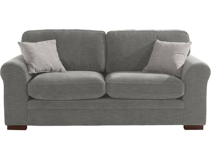 2-Sitzer HOME AFFAIRE Broughton , grau (hellgrau), B:203cm H:92cm T:94cm, 100% Polyester, Sofas, weicher Sitzkomfort, incl. 2 Zierkissen, Keder von Home-affaire