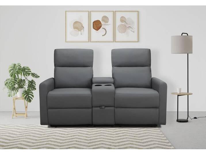2-Sitzer HOME AFFAIRE Daoulas, 2er-Kinosofa, TV-Sessel, Multimedia-Sofa , grau (anthrazit), B:167cm H:102cm T:95cm, Sofas, Kinosofa mit Relaxfunktion, Getränkehalter und Stauraum von Home-affaire