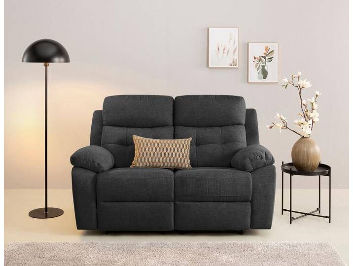 2-Sitzer HOME AFFAIRE Lannilis , grau (anthrazit), B:158cm H:99cm T:92cm, Webstoff 95% Polyester 5% Nylon, Sofas, mit manueller und elektrischer Relaxfunktion von Home-affaire