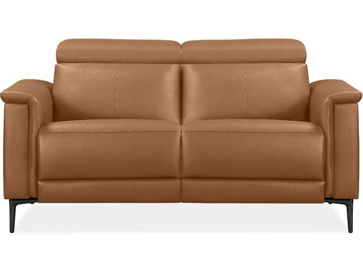 2-Sitzer HOME AFFAIRE Lund , braun (cognac), B:160cm H:97cm T:100cm, Echtleder 100% Echtleder;Kunstleder 100% Polyurethan, Sofas, manueller od. elektrischer Relaxfunktion und USB-C von Home-affaire
