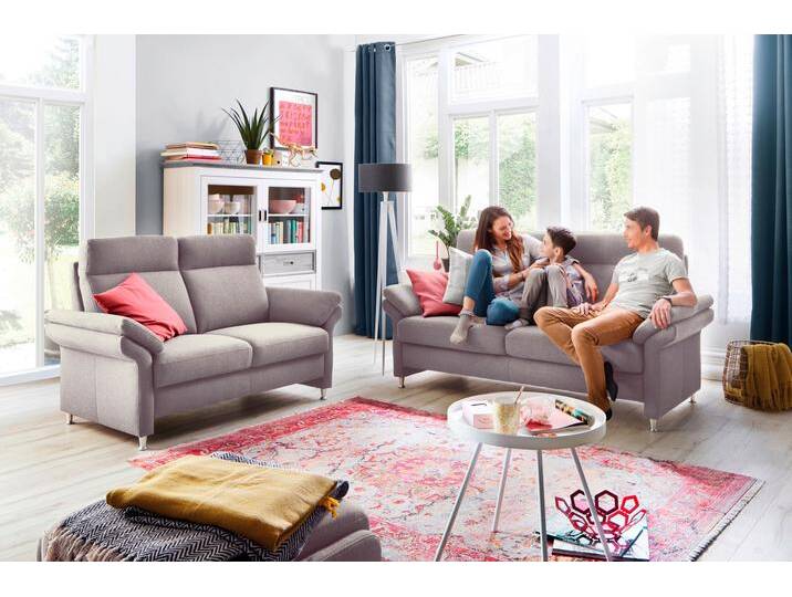 2-Sitzer HOME AFFAIRE Mailand , grau (hellgrau), B:158cm H:103cm T:89cm, 100% Polyester, Sofas, mit komfortablem Federkern-Sitz, wahlweise mit Move-Funktion von Home-affaire