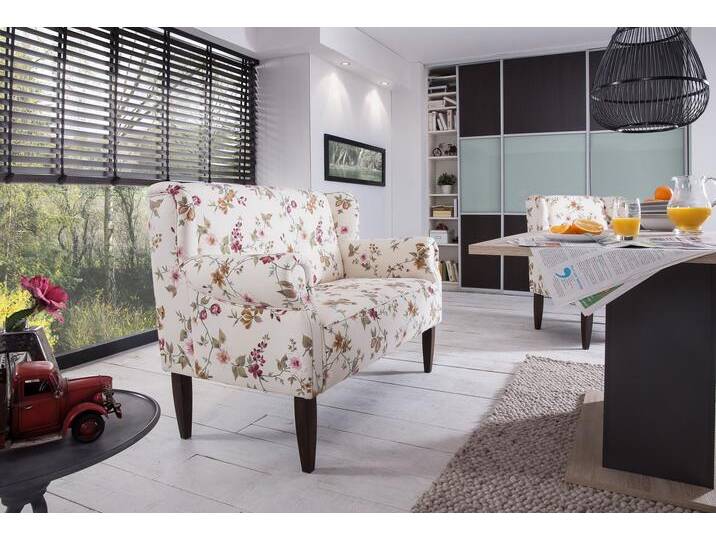 2-Sitzer HOME AFFAIRE Moro , bunt (geblümt), B:142cm H:99cm T:73cm, Luxus-Microfaser LUGANO (100% Polyester), Druckstoff Blume (50% Polyester, 50% Baumwolle), Microfaser in Antiklederoptik (100% Polyester), Sofas, 2-Sitzer-Sofa Essbank Küchenbank Polstermöbel Sitzbank Tischsofa von Home-affaire