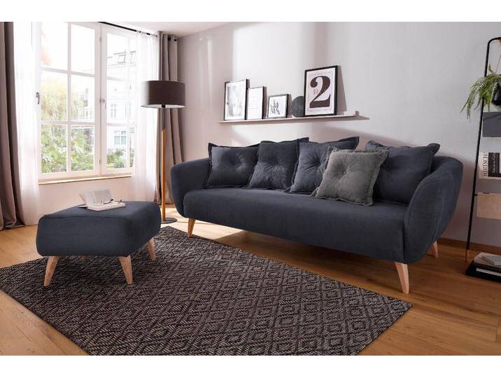 3-Sitzer HOME AFFAIRE Baggio modern und romantisches Design, bequem , blau (dunkelblau), B:236cm H:80cm T:103cm, Sofas, Zierkissen inklusive von Home-affaire