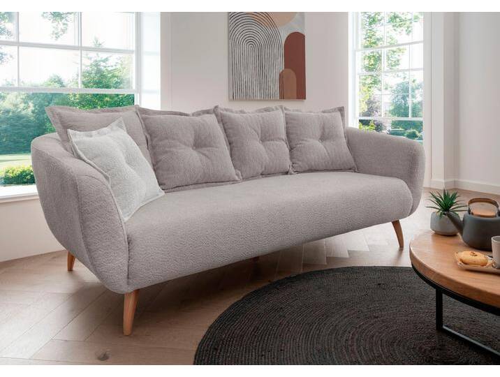 3-Sitzer HOME AFFAIRE Baggio modern und romantisches Design, bequem , grau, B:236cm H:80cm T:103cm, 100% Polyester, Sofas, Zierkissen inklusive 3-Sitzer HOME AFFAIRE Baggio modern und romantisches Design, bequem , grau, B:236cm H:80cm T:103cm, 100% Polyester, Sofas, Zierkissen inklusive von Home-affaire