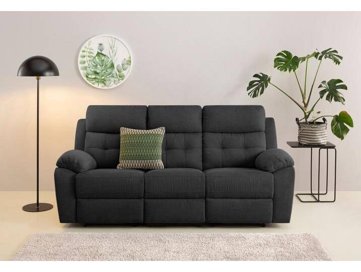 3-Sitzer HOME AFFAIRE Lannilis , grau (anthrazit), B:210cm H:99cm T:92cm, Webstoff 95% Polyester 5% Nylon, Sofas, mit manueller und elektrischer Relaxfunktion von Home-affaire
