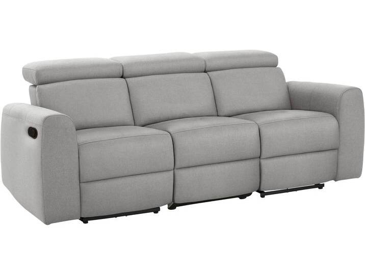 3-Sitzer HOME AFFAIRE Sentrano , grau (hellgrau), B:209cm H:82cm T:98cm, NaturLEDER/Kunstleder (Das Leder hat eine Dicke von 0, 9-1, 0 mm);Kunstleder;Webstoff (95% Polyeste, 5% Nylon);Struktur fein (95% Polyester, 5% Nylon), Sofas, auch mit elektrischer Funktion mit USB-Anschluß, in 4 Bezugsvarianten von Home-affaire