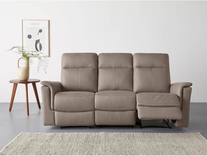 3-Sitzer HOME AFFAIRE Southbrook , grau (hellgrau), B:197cm H:99cm T:92cm, Kunstleder 100% Polyurethan, Sofas, mit manueller und elektrischer Relaxfunktion von Home-affaire